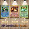 Poster lenticulaire Pokémon en 3D avec effet visuel changeant