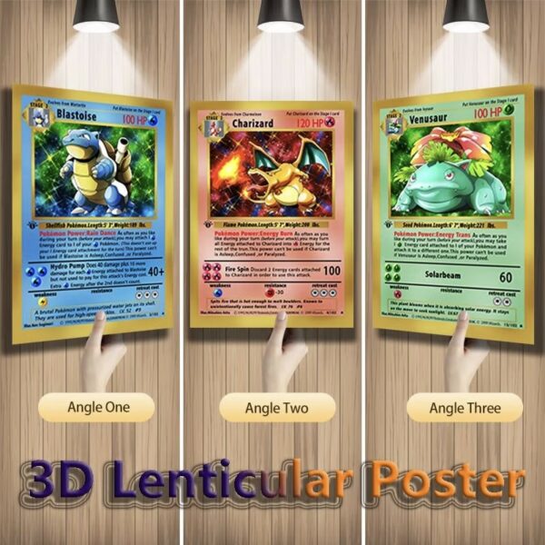 Poster lenticulaire Pokémon en 3D avec effet visuel changeant