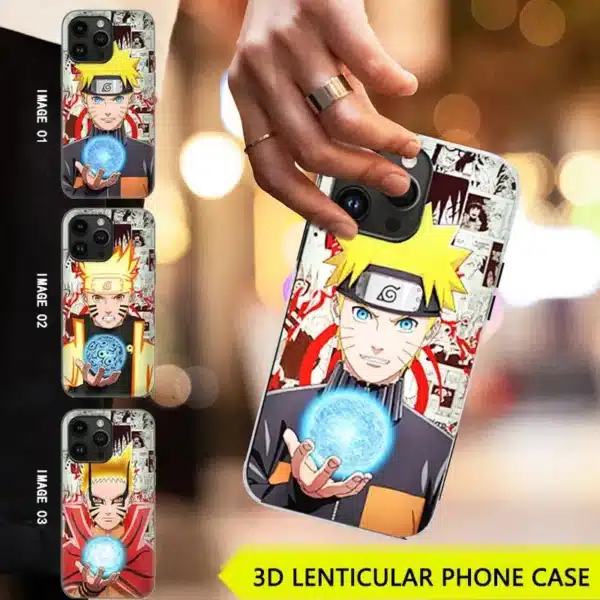 Coque lenticulaire 3D Naruto avec Rasengan, effet animé pour smartphone